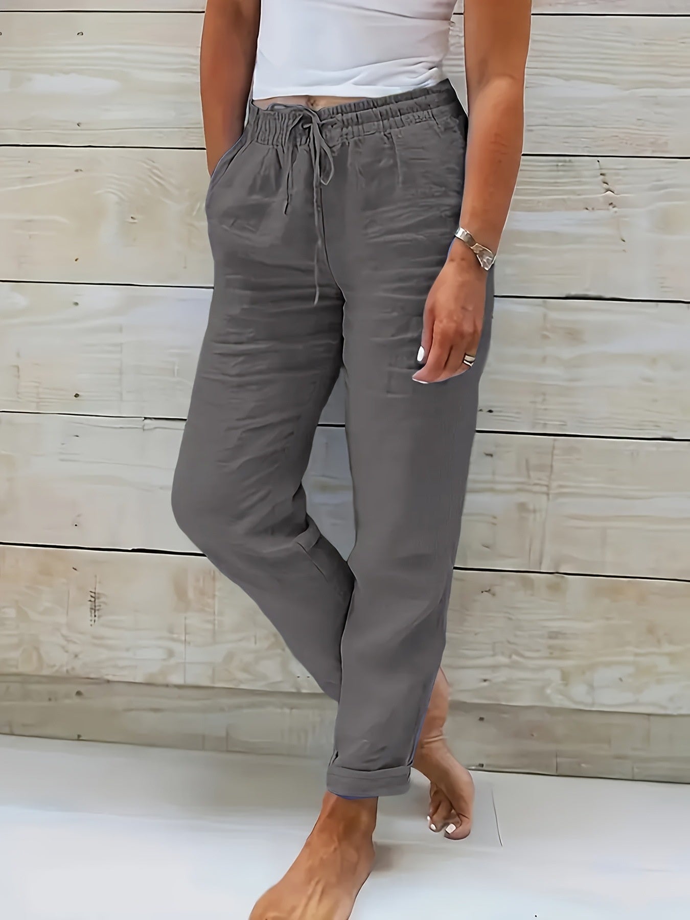 Pantalon Femme Casual Élastique
